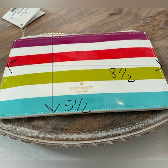 Kate spade notepad + Kate candy stripe pencil pouch / multi use zippered case - Picture 10 of 13